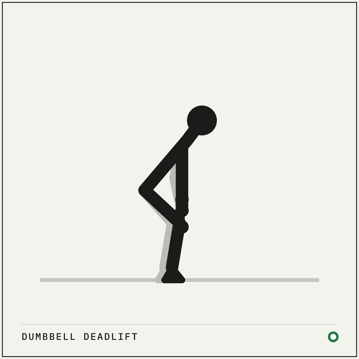 Dumbbell deadlift demonstration figure: Stand with a dumbbell just outside each foot.
