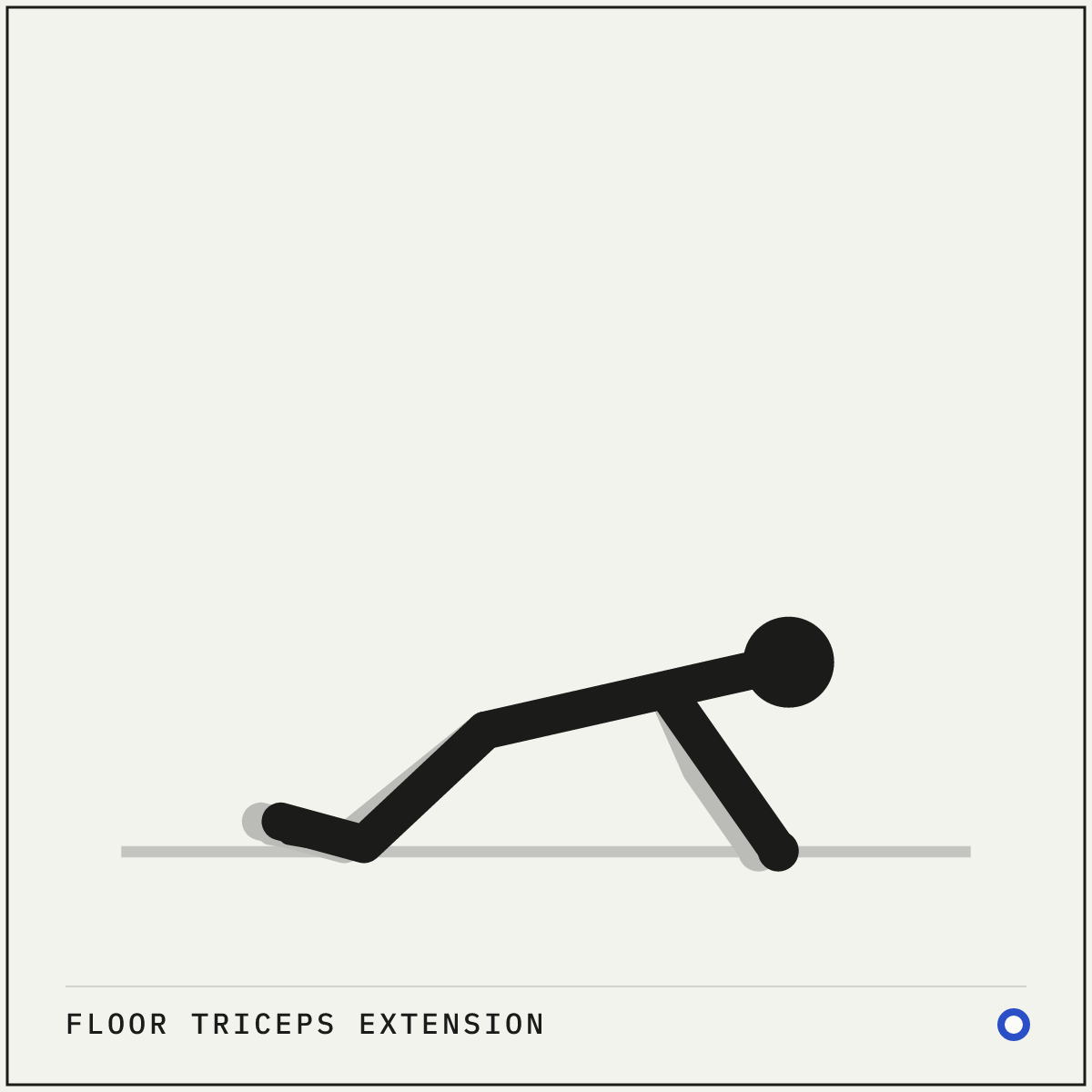 Floor triceps extension demonstration figure: Kneel on the floor and plant your hands slightly in front of your shoulders.