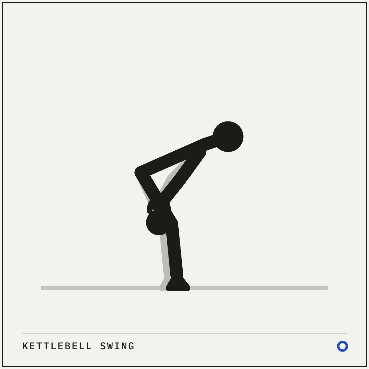 Kettlebell swing demonstration figure: Place the kettlebell about a foot in front of you.