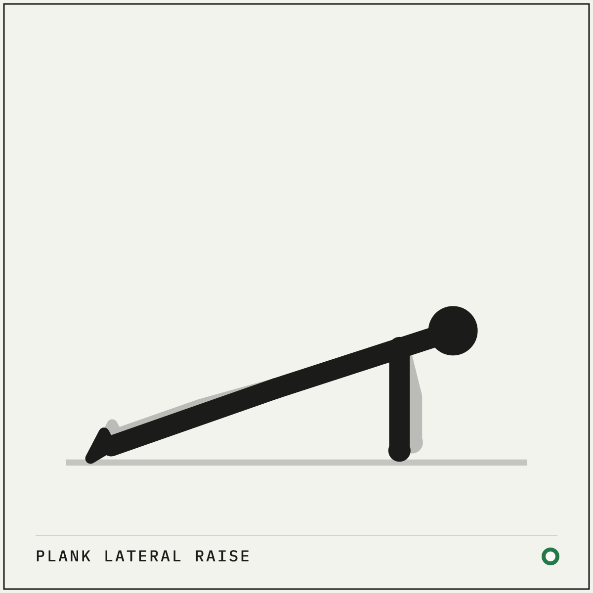 Plank lateral raise demonstration figure: Start in a high push-up position with your feet spread wide for stability.