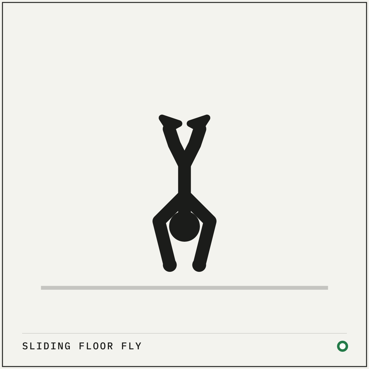 Sliding floor fly demonstration figure: Put a cloth, a sock or a furniture slider under each hand on a floor they slide on.