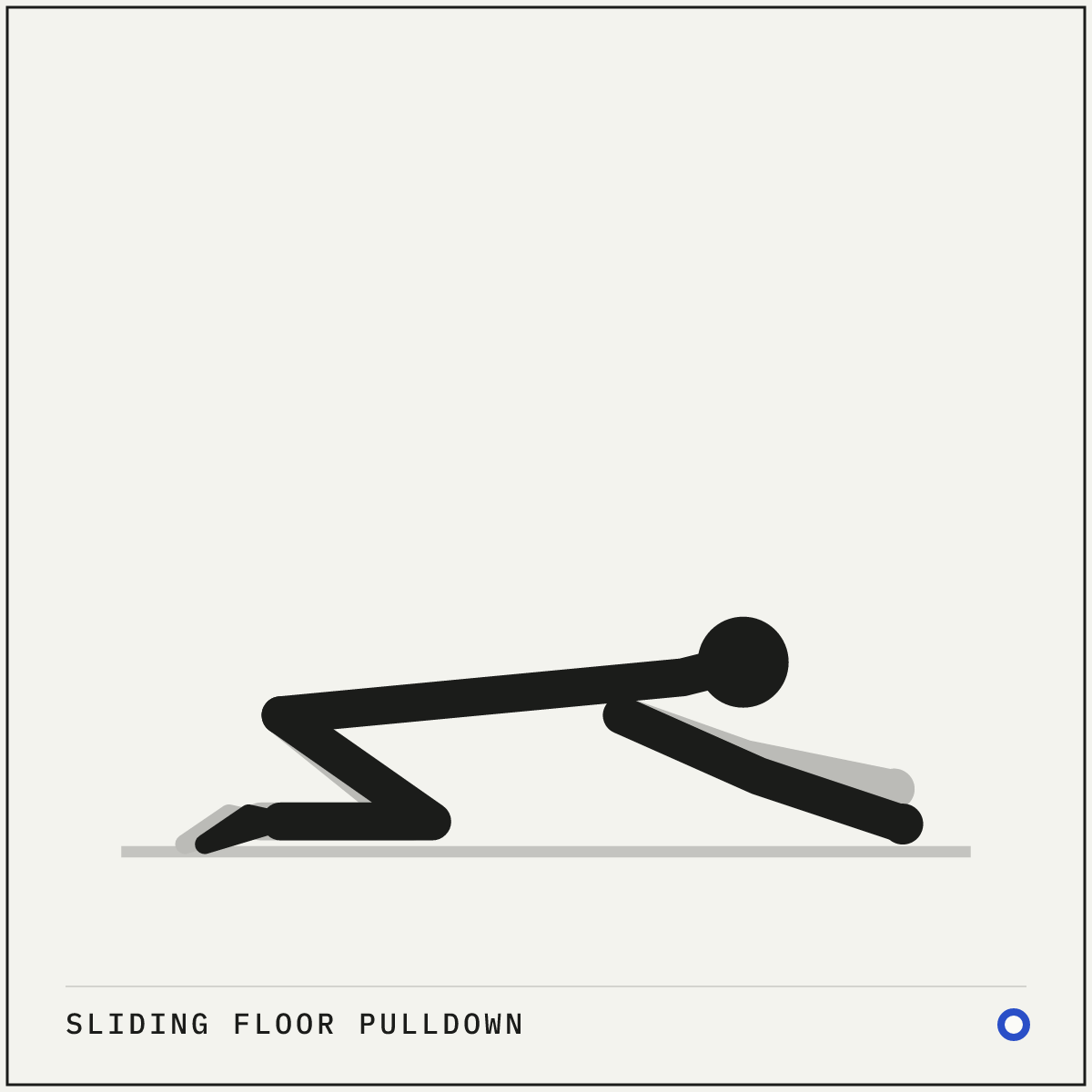 Sliding Floor Pulldown demonstration figure: Lie face-down on a smooth floor with your arms extended straight overhead and your palms flat on the ground.
