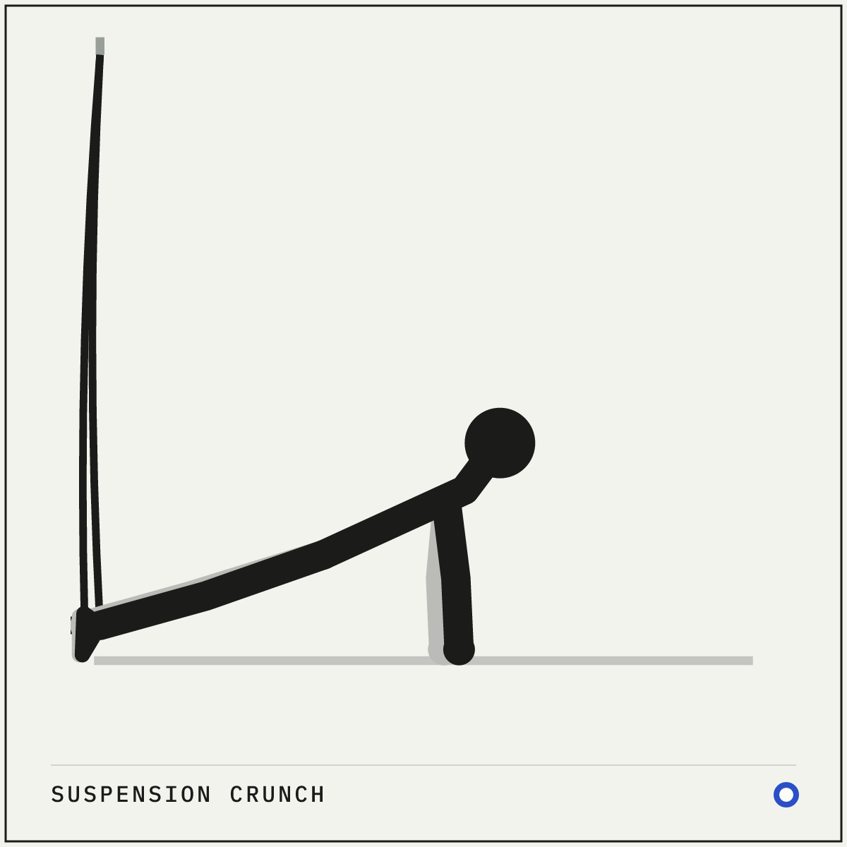 Suspension crunch demonstration figure: Adjust the straps so the handles hang roughly a foot off the floor.