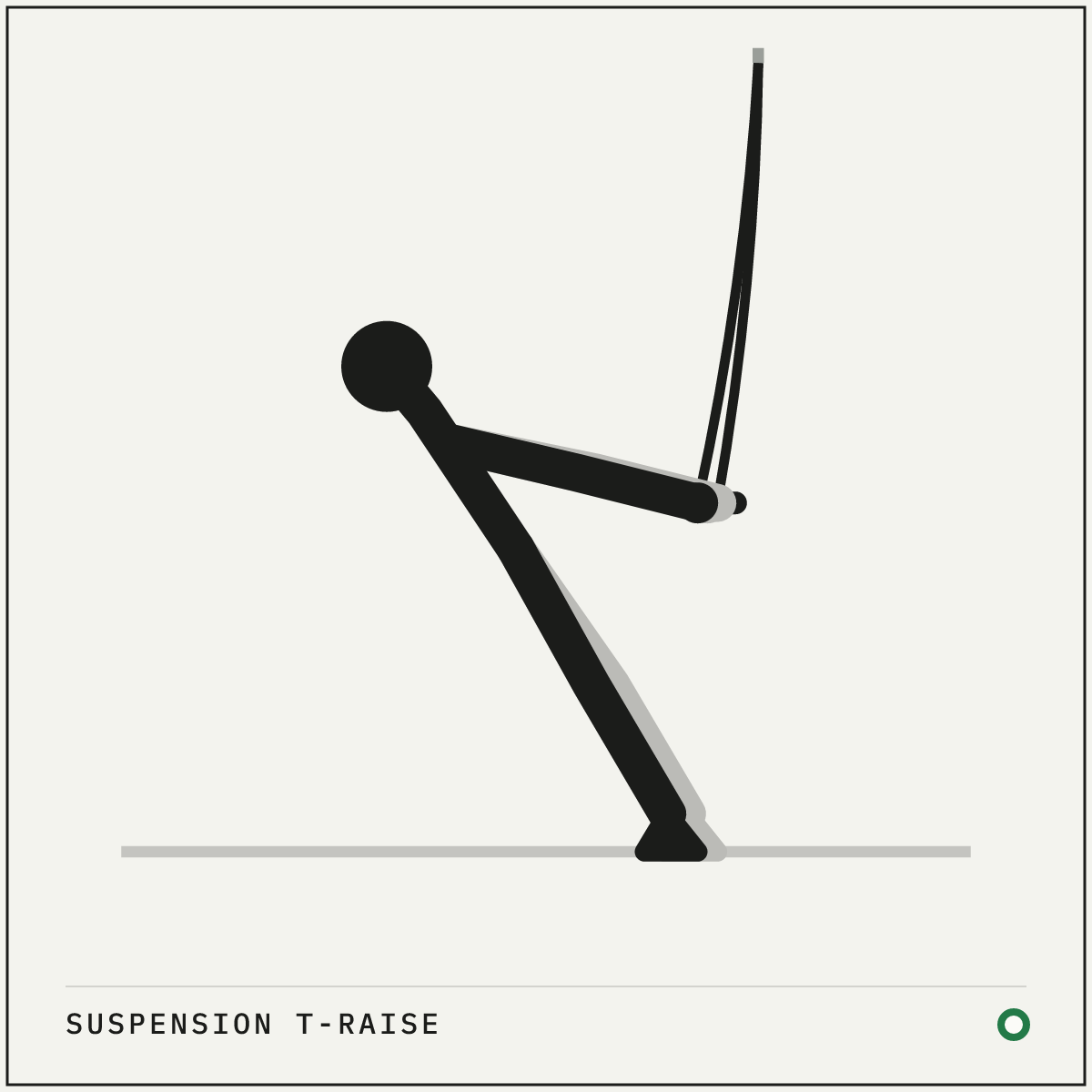 Suspension T-raise demonstration figure: Take a handle in each hand with the straps set high, palms facing each other.