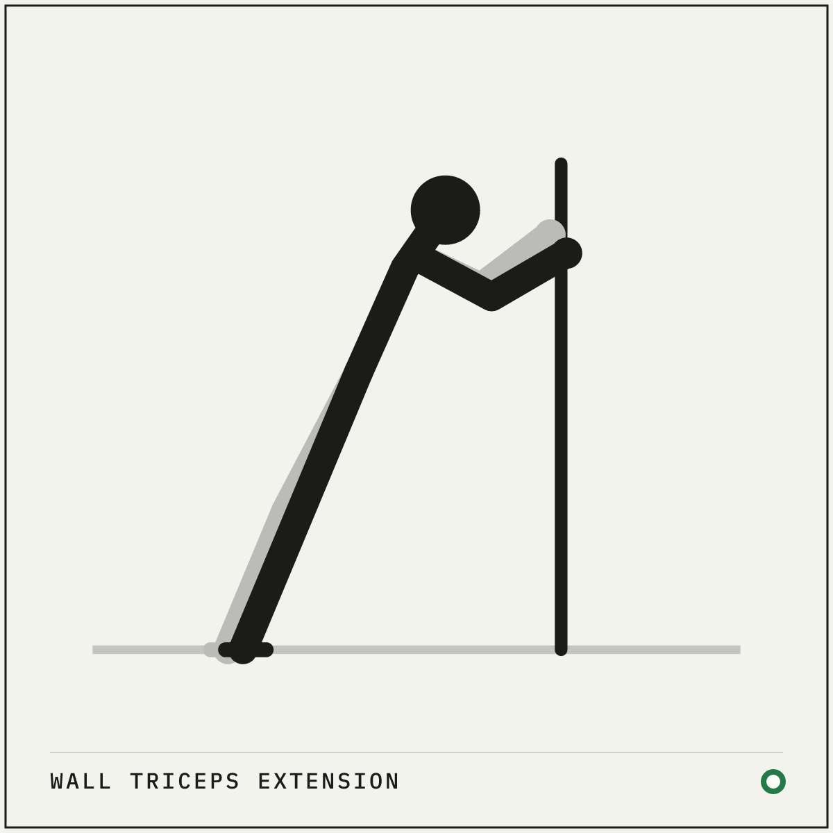 Wall Triceps Extension demonstration figure: Place your hands flat on a wall at head height.